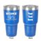 Summer Camping 30 oz Stainless Steel Ringneck Tumbler - Blue - Double Sided - Front & Back