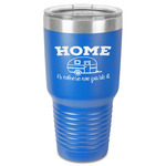 Summer Camping 30 oz Stainless Steel Tumbler - Royal Blue - Single-Sided