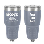 Summer Camping 30 oz Stainless Steel Tumbler - Grey - Double-Sided (Personalized)