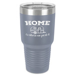 Summer Camping 30 oz Stainless Steel Tumbler - Grey - Single-Sided