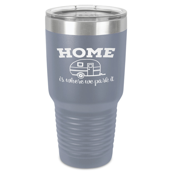 Custom Summer Camping 30 oz Stainless Steel Tumbler - Grey - Single-Sided