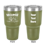 Summer Camping 30 oz Stainless Steel Tumbler - Olive - Double-Sided (Personalized)