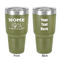 Summer Camping 30 oz Stainless Steel Ringneck Tumbler - Olive - Double Sided - Front & Back