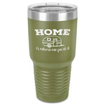 Summer Camping 30 oz Stainless Steel Tumbler - Olive - Single-Sided