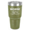 Summer Camping 30 oz Stainless Steel Ringneck Tumbler - Olive - Front