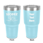 Summer Camping 30 oz Stainless Steel Tumbler - Teal - Double-Sided (Personalized)