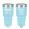 Summer Camping 30 oz Stainless Steel Ringneck Tumbler - Teal - Double Sided - Front & Back