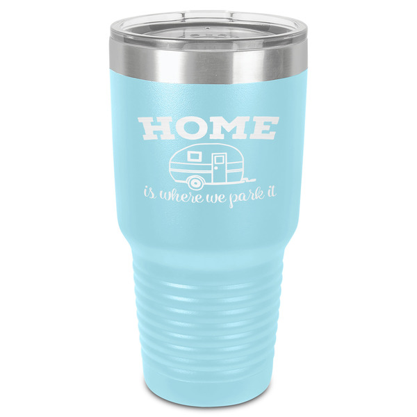 Custom Summer Camping 30 oz Stainless Steel Tumbler - Teal - Single-Sided