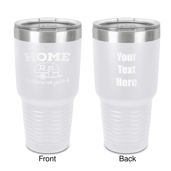 Custom Summer Camping 30 oz Stainless Steel Tumbler - White - Double-Sided (Personalized)