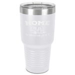 Summer Camping 30 oz Stainless Steel Tumbler - White - Single-Sided