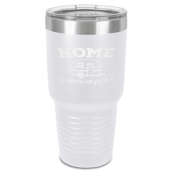 Custom Summer Camping 30 oz Stainless Steel Tumbler - White - Single-Sided