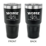 Summer Camping 30 oz Stainless Steel Tumbler - Black - Double Sided (Personalized)