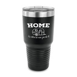 Summer Camping 30 oz Stainless Steel Tumbler - Black - Single Sided