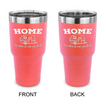 Summer Camping 30 oz Stainless Steel Tumbler - Coral - Double Sided (Personalized)