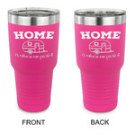 Summer Camping 30 oz Stainless Steel Tumbler - Pink - Double Sided (Personalized)