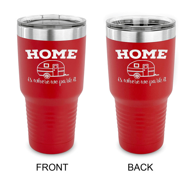 Custom Summer Camping 30 oz Stainless Steel Tumbler - Red - Double Sided (Personalized)