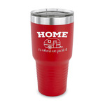 Summer Camping 30 oz Stainless Steel Tumbler - Red - Single Sided