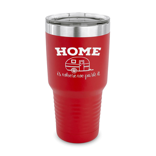 Custom Summer Camping 30 oz Stainless Steel Tumbler - Red - Single Sided