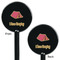 Summer Camping Black Plastic 5.5" Stir Stick - Double Sided - Round - Front & Back