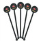 Summer Camping Black Plastic 5.5" Stir Stick - Round - Fan View