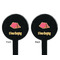 Summer Camping Black Plastic 7" Stir Stick - Double Sided - Round - Front & Back