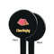 Summer Camping Black Plastic 7" Stir Stick - Single Sided - Round - Front & Back