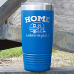 Summer Camping 20 oz Stainless Steel Tumbler - Royal Blue - Double Sided (Personalized)