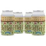 Summer Camping Can Cooler (12 oz) - Set of 4 w/ Name or Text