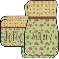 Summer Camping Car Floor Mats Set - 2 Front & 2 Back (Personalized)