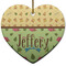 Summer Camping Ceramic Flat Ornament - Heart (Front)