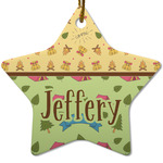 Summer Camping Star Ceramic Ornament w/ Name or Text