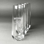 Summer Camping Champagne Flute - Stemless Engraved - Set of 4