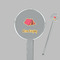 Summer Camping Clear Plastic 7" Stir Stick - Round - Closeup