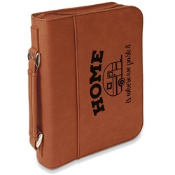 Summer Camping Leatherette Bible Cover with Handle & Zipper - Large - Double Sided (Personalized)
