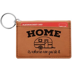 Summer Camping Leatherette Keychain ID Holder - Single Sided