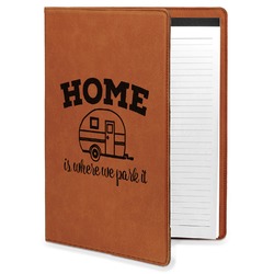 Summer Camping Leatherette Portfolio with Notepad - Large - Single Sided