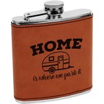 Summer Camping Leatherette Wrapped Stainless Steel Flask