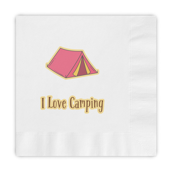 Custom Summer Camping Embossed Decorative Napkins (Personalized)