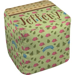 Summer Camping Cube Pouf Ottoman - 13" (Personalized)