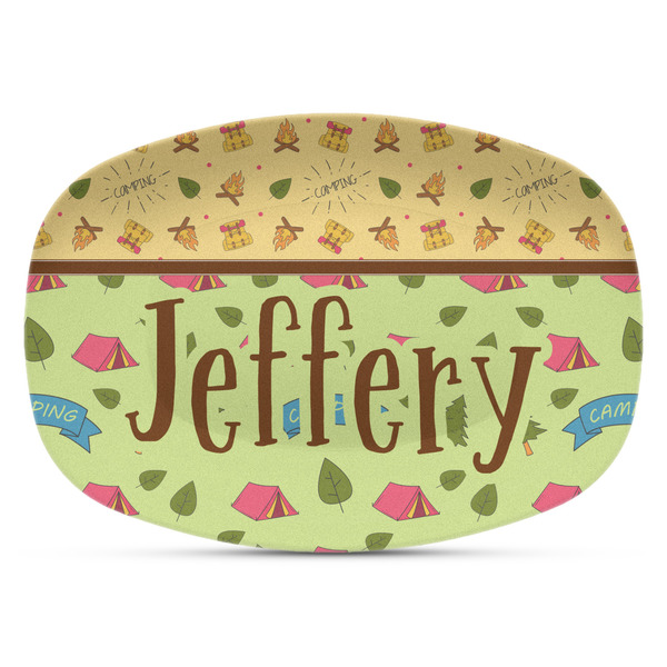 Custom Summer Camping Plastic Platter - Microwave & Oven Safe Composite Polymer (Personalized)