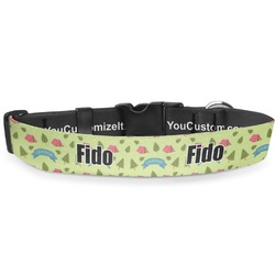 Summer Camping Deluxe Dog Collar - Medium (11.5" to 17.5") (Personalized)
