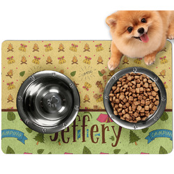Summer Camping Dog Food Mat - Small w/ Name or Text