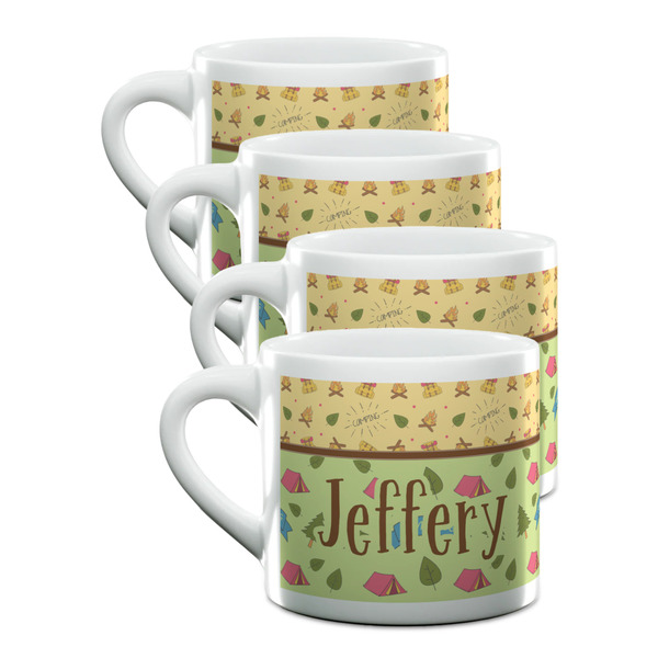 Custom Summer Camping Double Shot Espresso Cups - Set of 4 (Personalized)