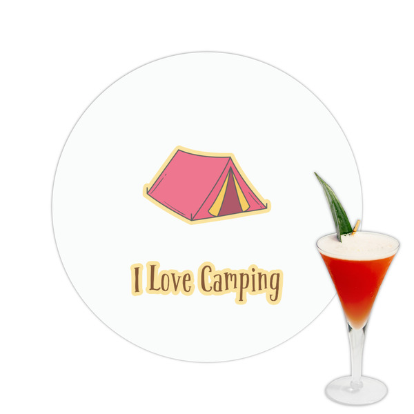 Custom Summer Camping Printed Drink Topper -  2.5" (Personalized)