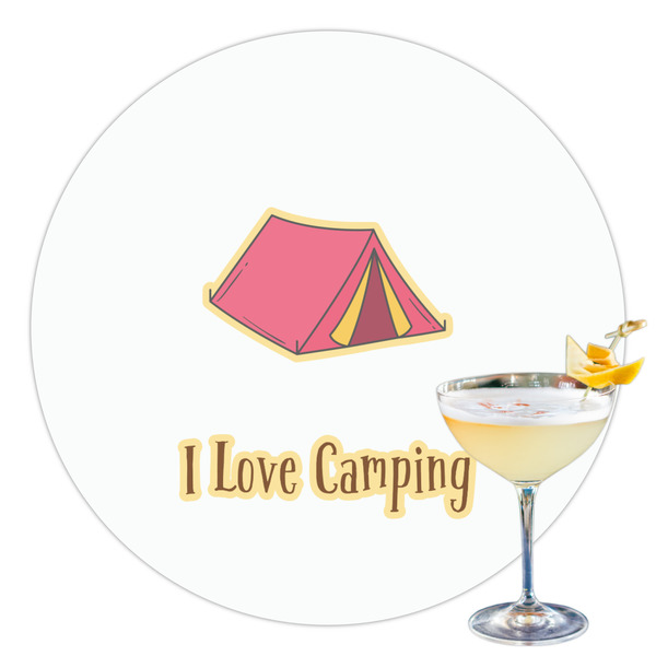 Custom Summer Camping Printed Drink Topper - 3.5" (Personalized)