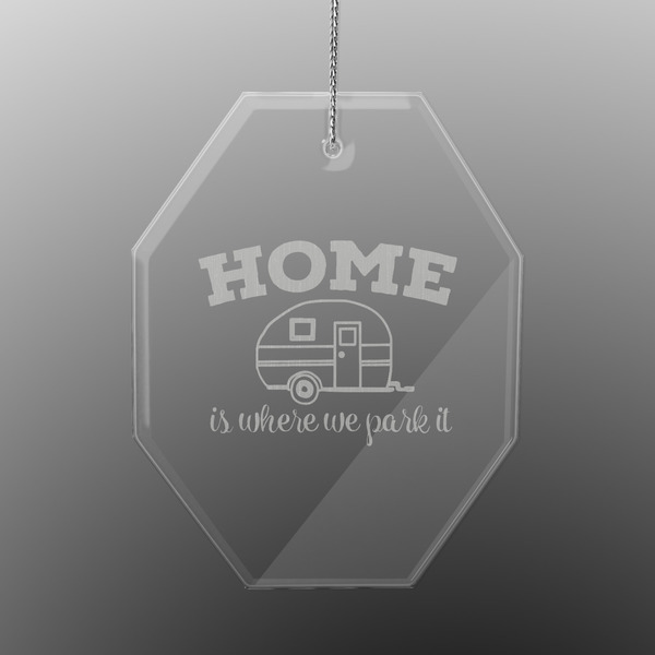 Custom Summer Camping Engraved Glass Ornament - Octagon