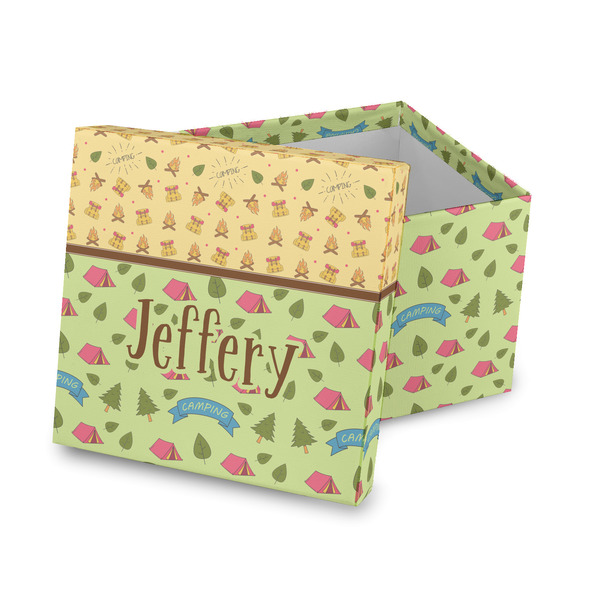 Custom Summer Camping Gift Box with Lid - Canvas Wrapped (Personalized)