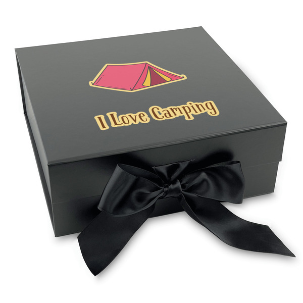 Custom Summer Camping Gift Box with Magnetic Lid - Black (Personalized)