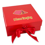 Summer Camping Gift Box with Magnetic Lid - Red (Personalized)