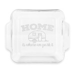 Summer Camping Glass Cake Dish with Truefit Lid - 8in x 8in